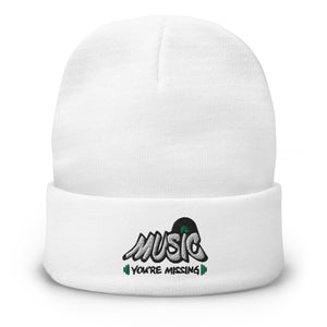 Music You're Missing Green Embroidered Beanie