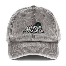 Load image into Gallery viewer, Music You&#39;re Missing Vintage Cap with Green Embroidery