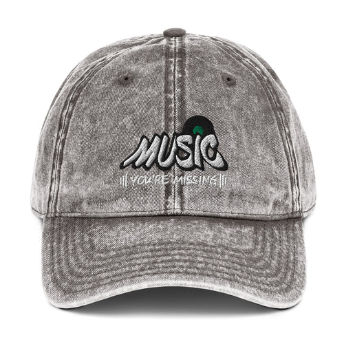 Music You're Missing Vintage Cap with Green Embroidery
