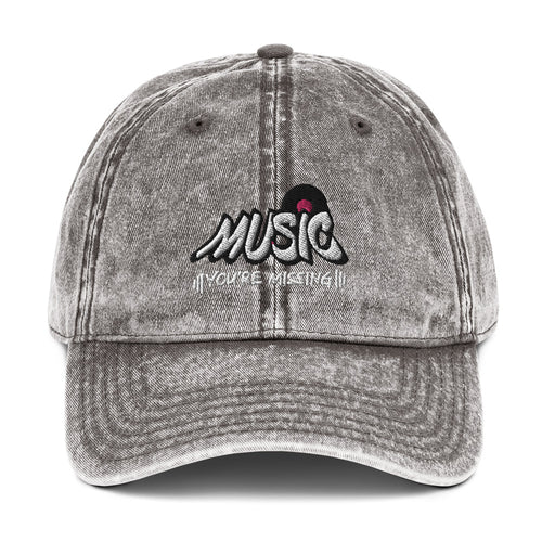 Music You're Missing Vintage Cap with Pink Embroidery